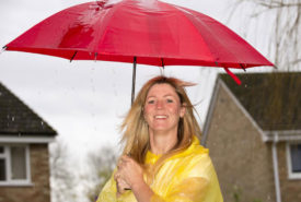 Different ways to use a rain poncho