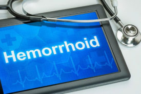 What are the causal factors of hemorrhoids?